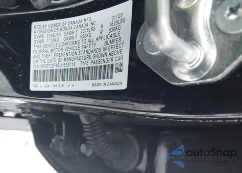 2020 Honda Civic Sport from USA, damaged, VIN 2HGFC2F86LH535118